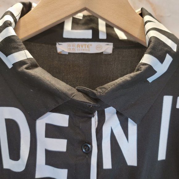 AYTE Be Different Oversized Grafic Print Button Shirt - Picture 3 of 9